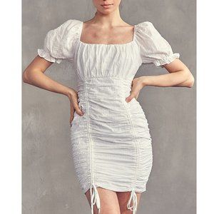 IDEM DITTO White Ruched Bodycon Mini Dress. Size‎ Medium
